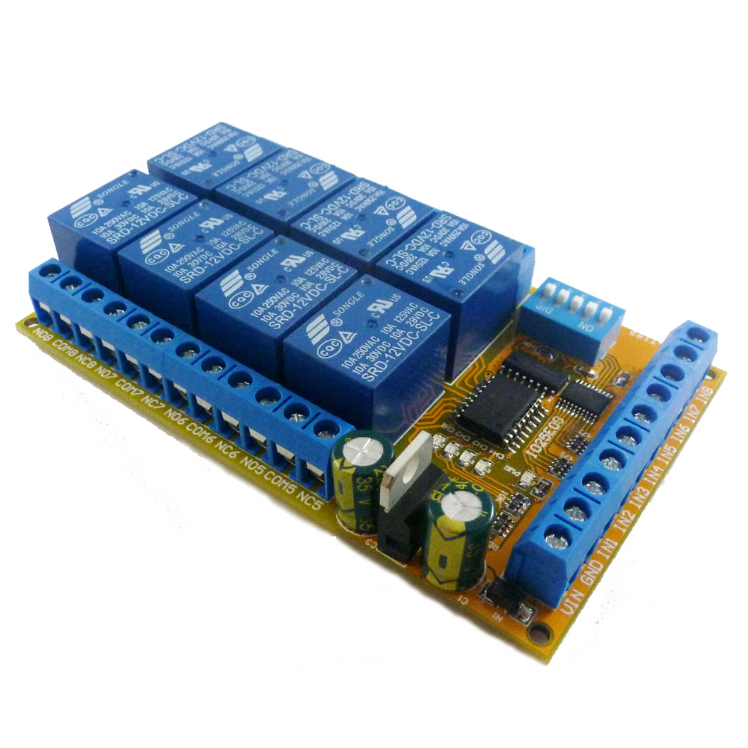Relay 8 Channel Board - 2x IO25E08 Papan Relay Flip-Flop 8