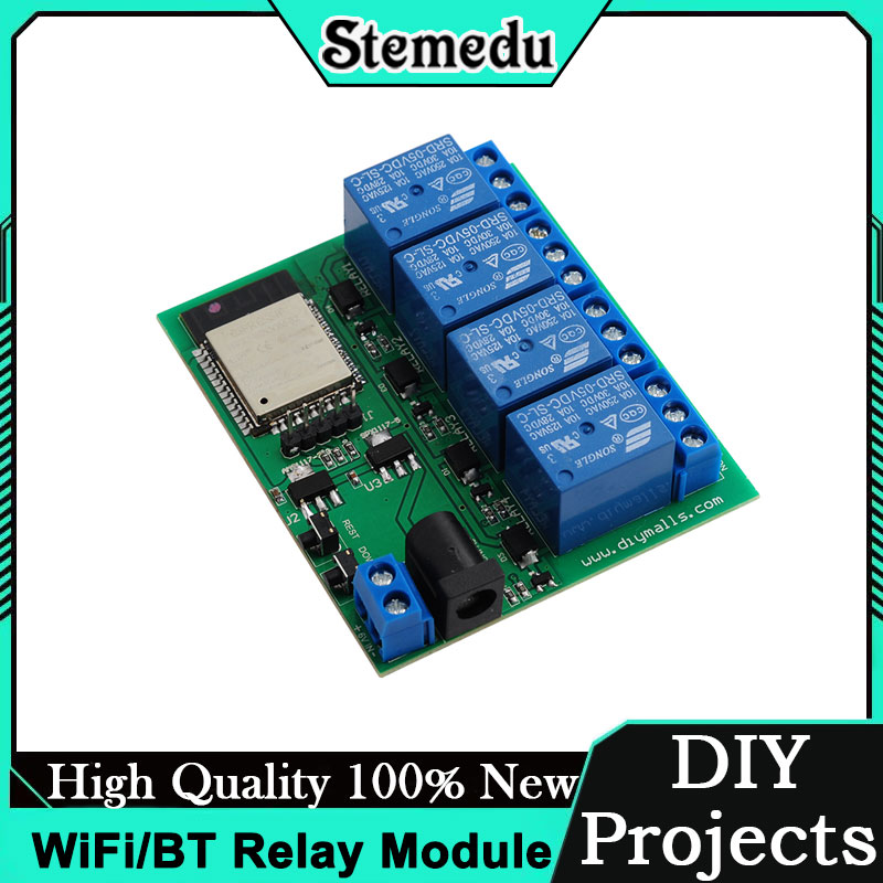 Iot Diy Home Automation - ESP32S Modul Relai WiFi/Bluetooth 4 Saluran