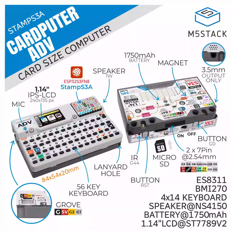 Iot Diy Home Automation - M5Stack Cardputer Adv Komputer Berukuran Kartu