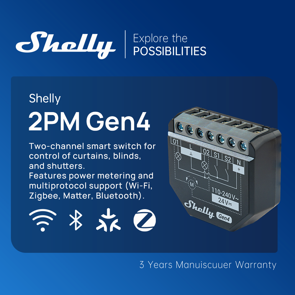 Shelly 2PM Gen4 Zigbee Saklar  - Shelly Relay Module ulasan dan harga