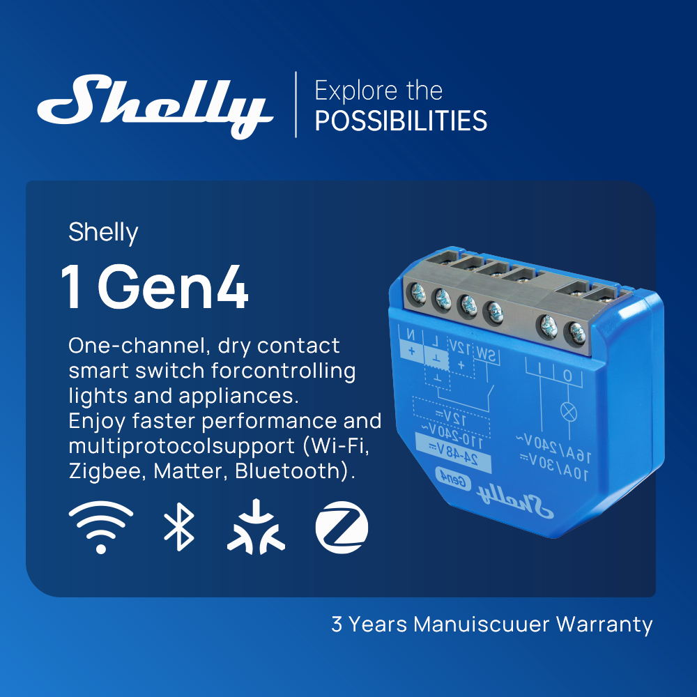 Shelly 1 Gen4 Zigbee Dry Conta - Shelly Relay Module ulasan dan harga