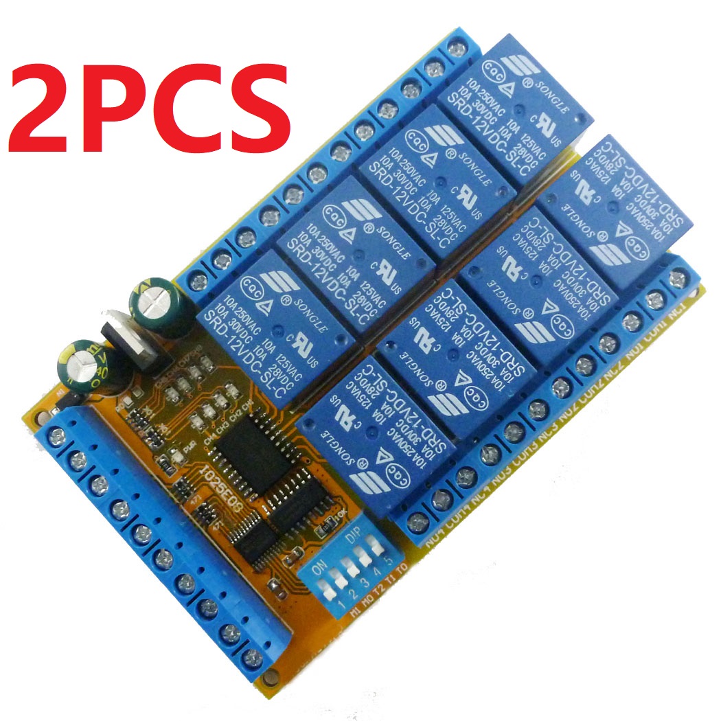 2x IO25E08 Papan Relay Flip-Fl - Relay 8 Channel Board ulasan dan harga