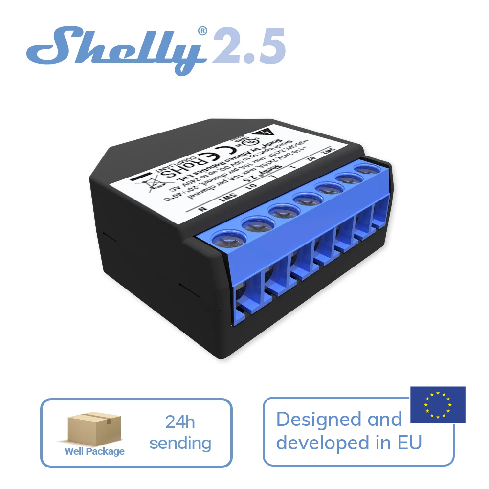 Shelly 2.5 Smart Home Double R - Shelly Relay Module ulasan dan harga