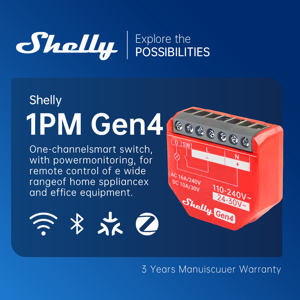 Shelly 1PM Gen4 Zigbee Perangk - Shelly Relay Module ulasan dan harga